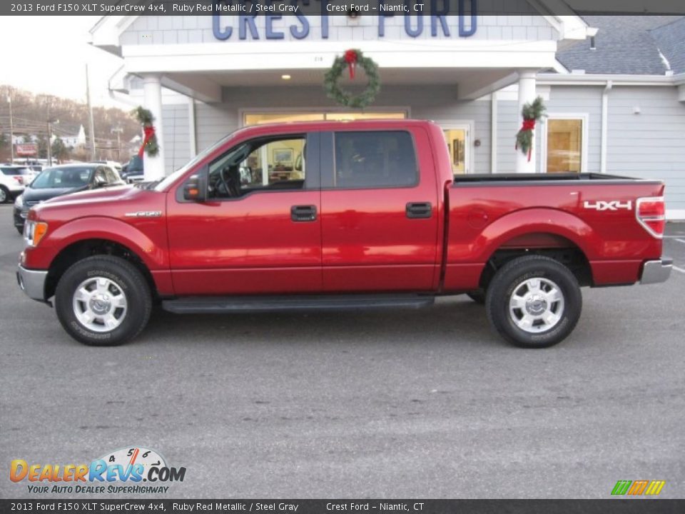 2013 Ford F150 XLT SuperCrew 4x4 Ruby Red Metallic / Steel Gray Photo #4