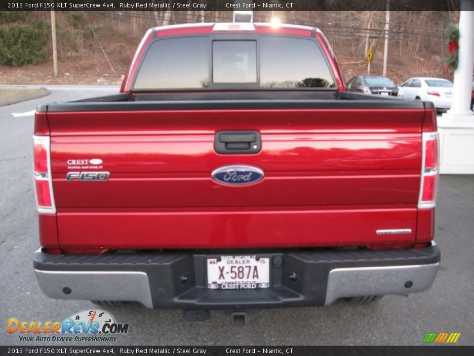 2013 Ford F150 XLT SuperCrew 4x4 Ruby Red Metallic / Steel Gray Photo #6