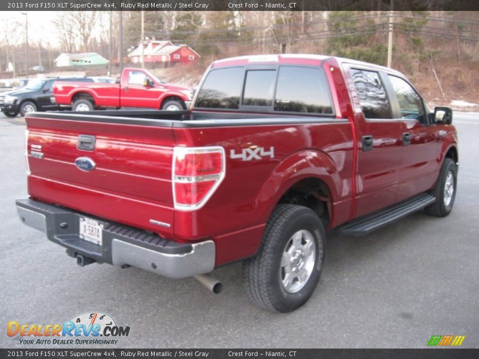 2013 Ford F150 XLT SuperCrew 4x4 Ruby Red Metallic / Steel Gray Photo #7