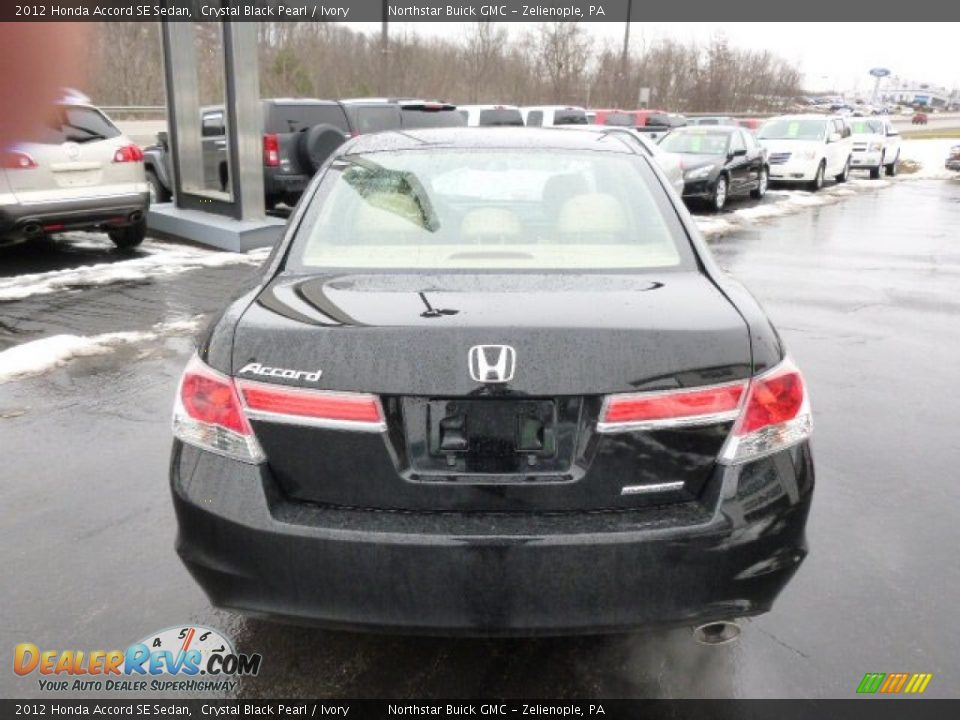2012 Honda Accord SE Sedan Crystal Black Pearl / Ivory Photo #6