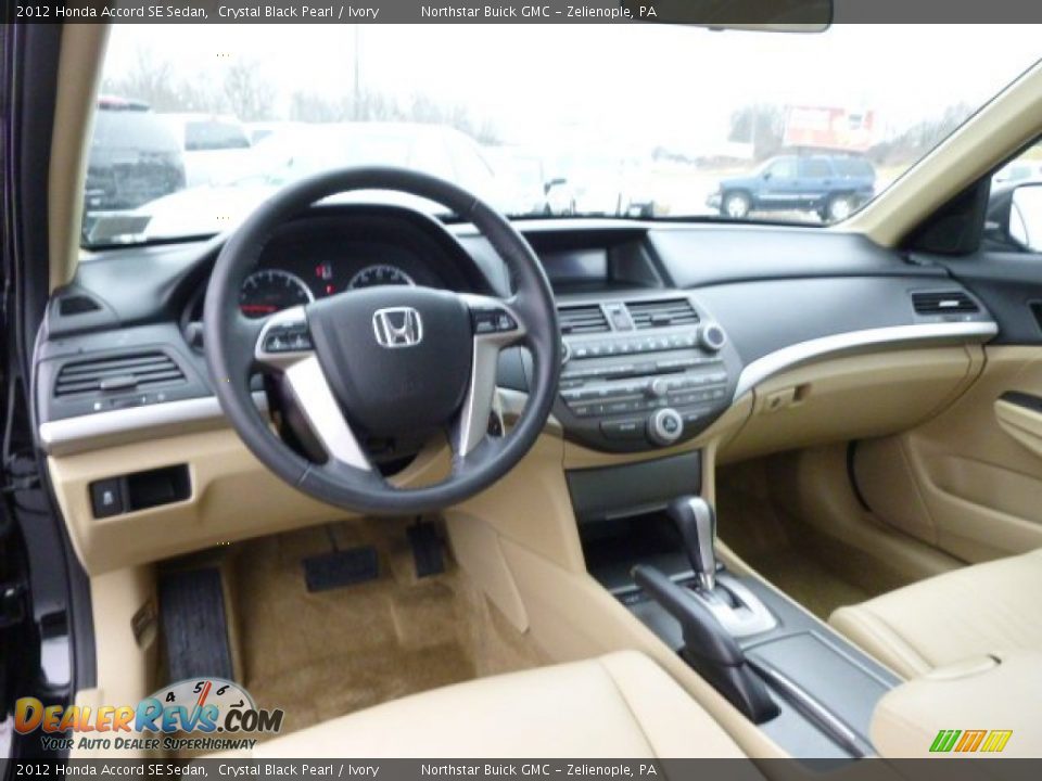 2012 Honda Accord SE Sedan Crystal Black Pearl / Ivory Photo #14