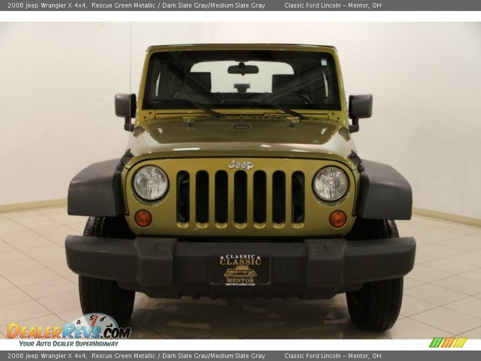 2008 Jeep Wrangler X 4x4 Rescue Green Metallic / Dark Slate Gray/Medium Slate Gray Photo #2