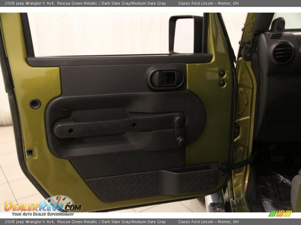 2008 Jeep Wrangler X 4x4 Rescue Green Metallic / Dark Slate Gray/Medium Slate Gray Photo #4