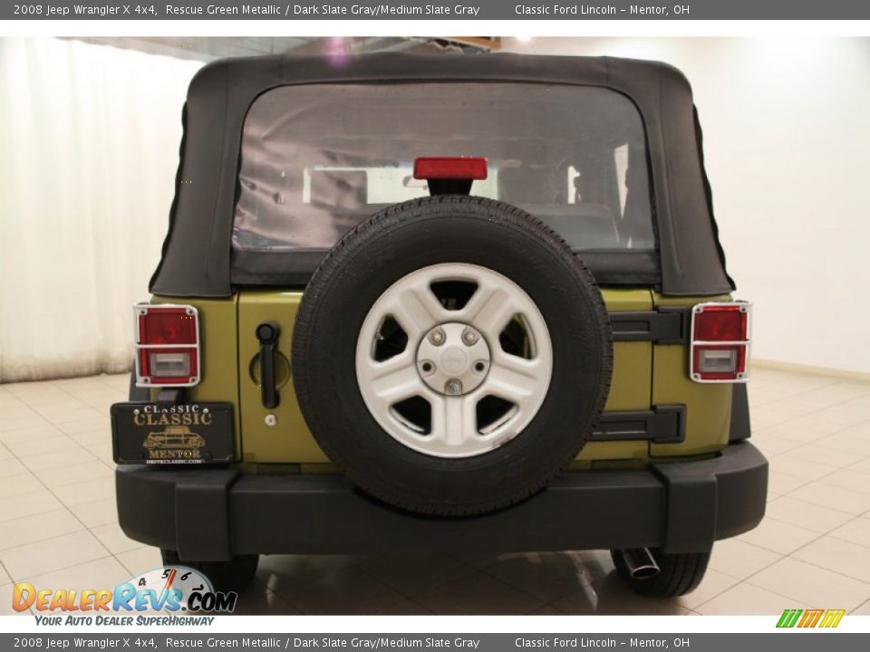 2008 Jeep Wrangler X 4x4 Rescue Green Metallic / Dark Slate Gray/Medium Slate Gray Photo #12