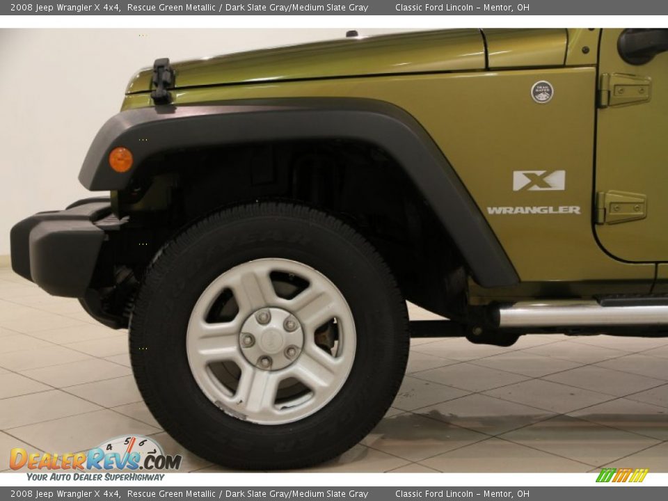 2008 Jeep Wrangler X 4x4 Rescue Green Metallic / Dark Slate Gray/Medium Slate Gray Photo #14