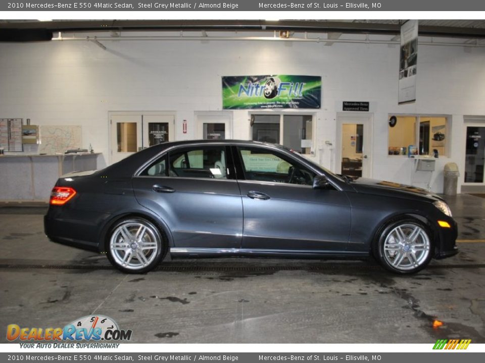 2010 Mercedes-Benz E 550 4Matic Sedan Steel Grey Metallic / Almond Beige Photo #2