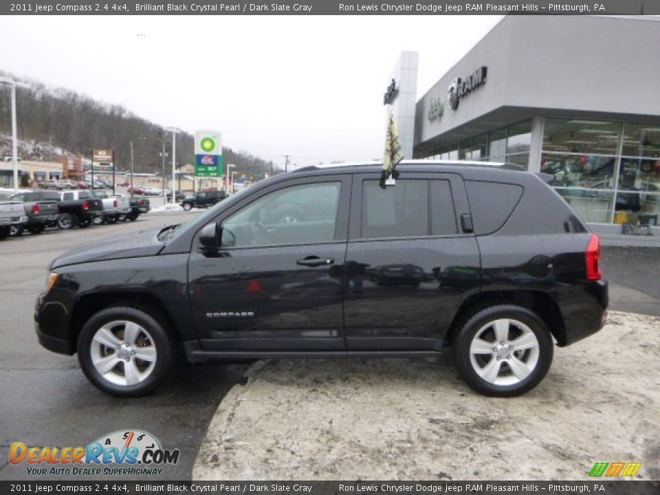2011 Jeep Compass 2.4 4x4 Brilliant Black Crystal Pearl / Dark Slate Gray Photo #2