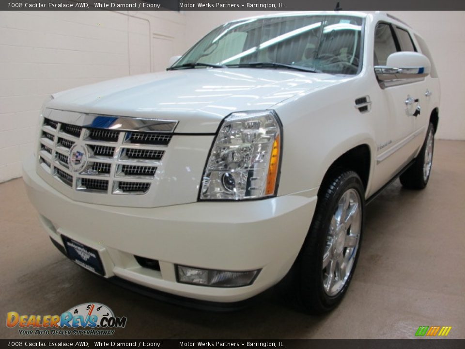 2008 Cadillac Escalade AWD White Diamond / Ebony Photo #3