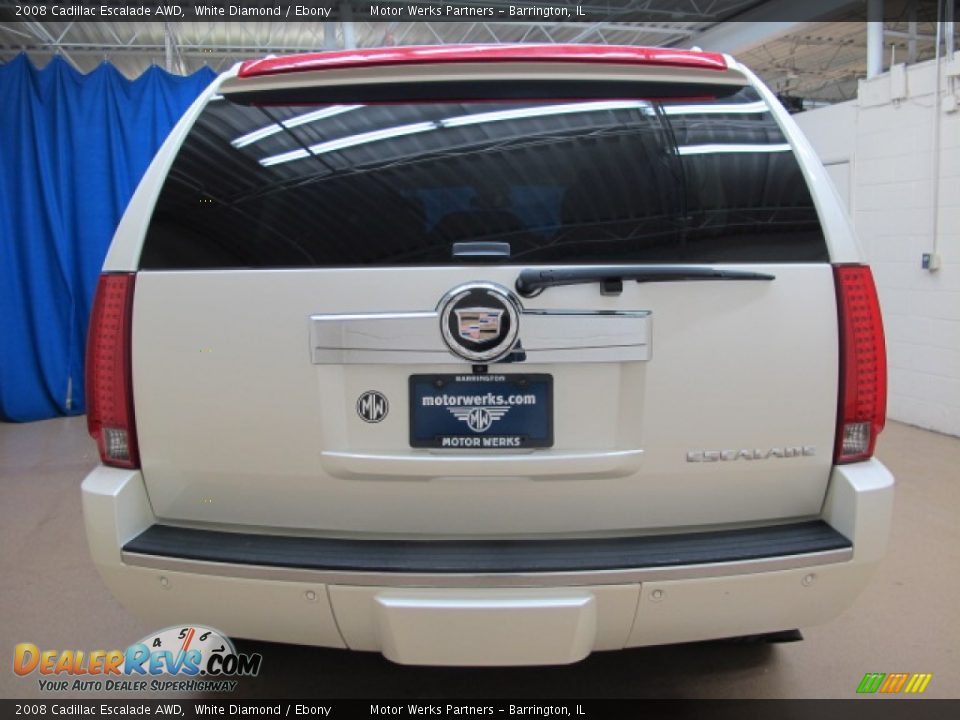 2008 Cadillac Escalade AWD White Diamond / Ebony Photo #6