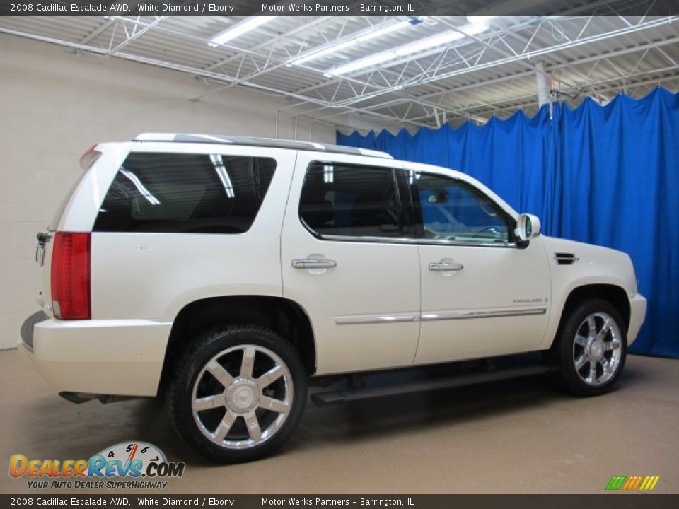 2008 Cadillac Escalade AWD White Diamond / Ebony Photo #8