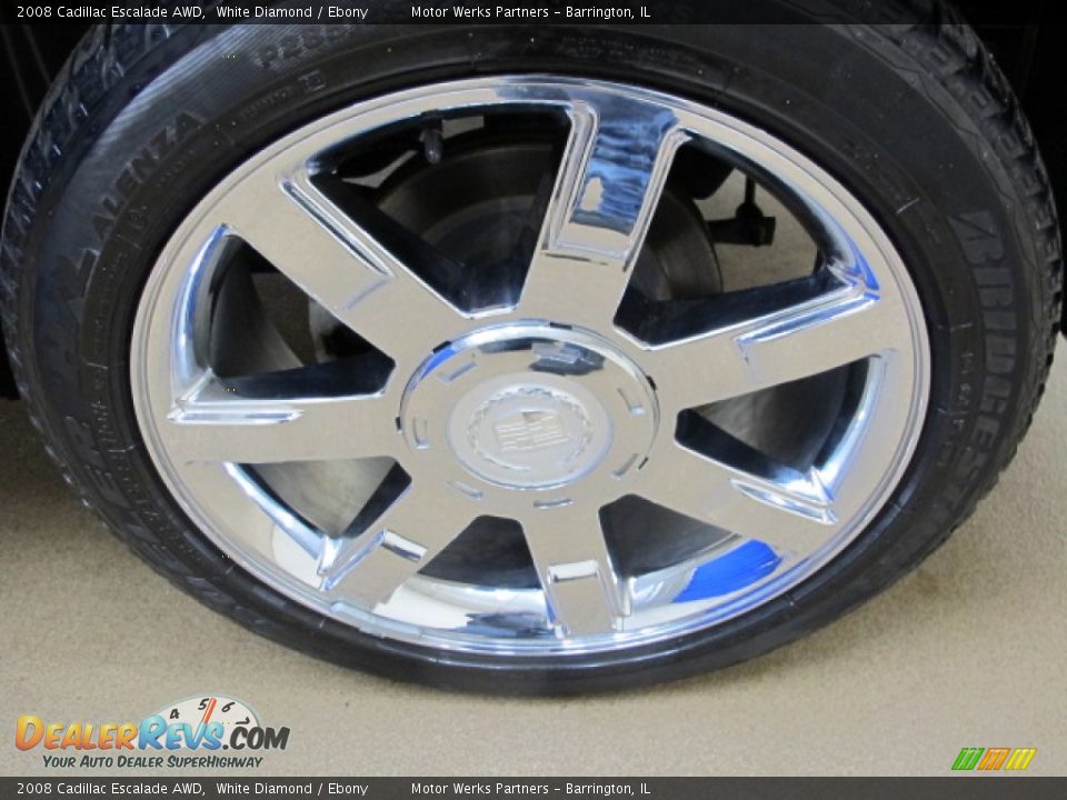 2008 Cadillac Escalade AWD White Diamond / Ebony Photo #13