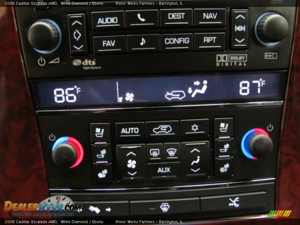 2008 Cadillac Escalade AWD White Diamond / Ebony Photo #30
