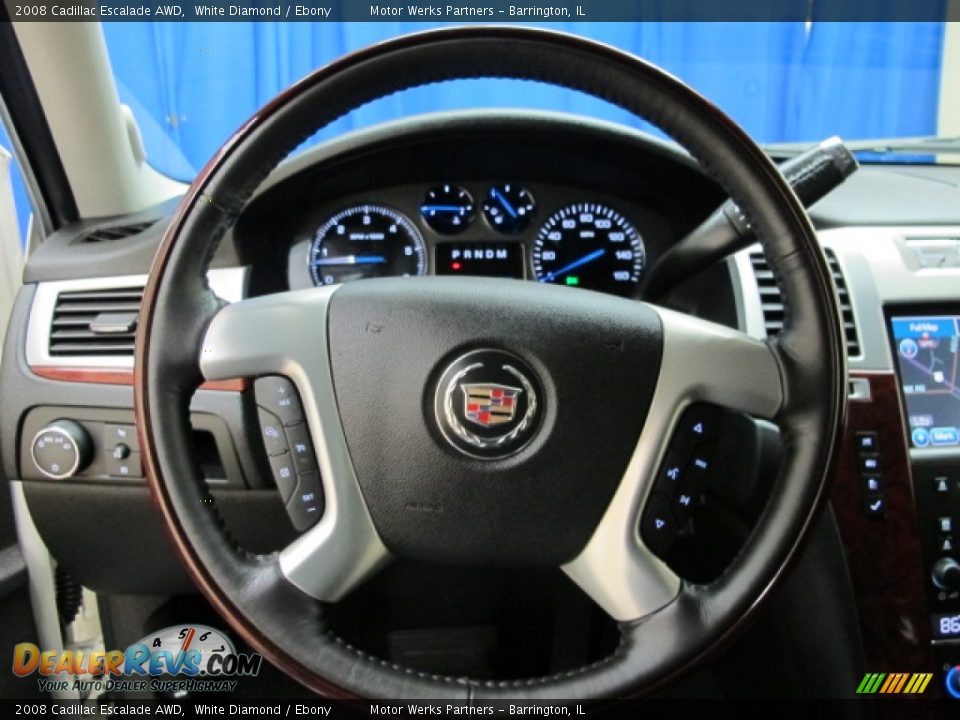 2008 Cadillac Escalade AWD White Diamond / Ebony Photo #32