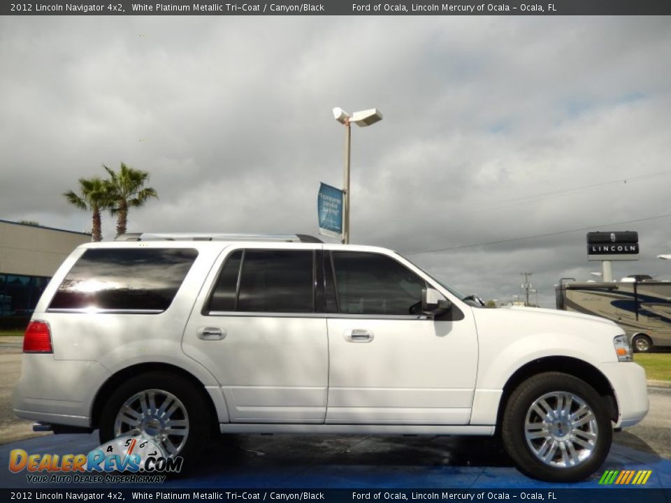 2012 Lincoln Navigator 4x2 White Platinum Metallic Tri-Coat / Canyon/Black Photo #6