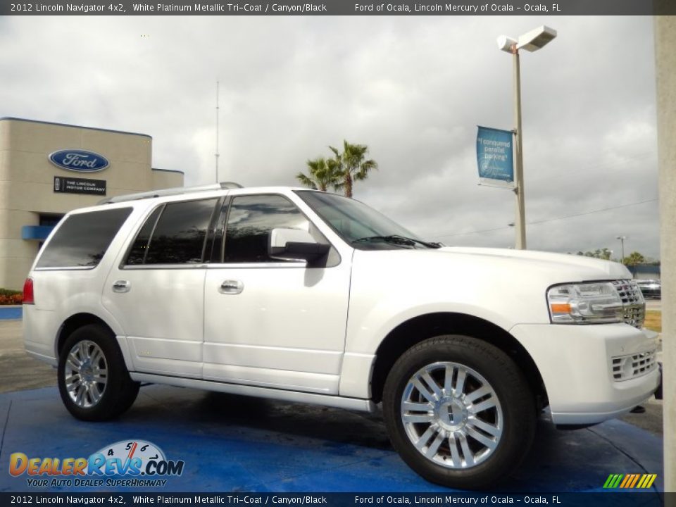 2012 Lincoln Navigator 4x2 White Platinum Metallic Tri-Coat / Canyon/Black Photo #7