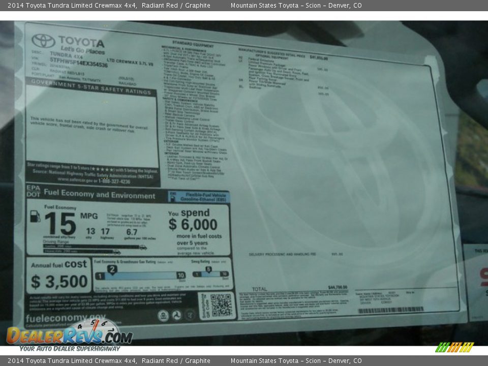 2014 Toyota Tundra Limited Crewmax 4x4 Radiant Red / Graphite Photo #10