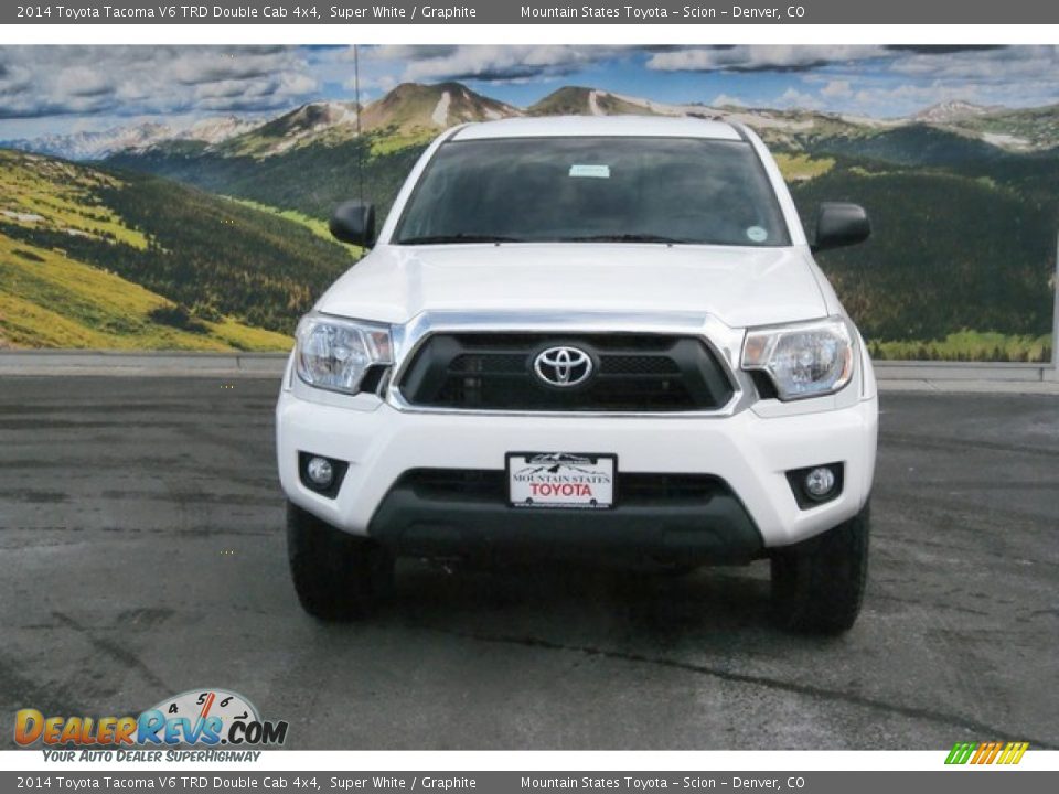 2014 Toyota Tacoma V6 TRD Double Cab 4x4 Super White / Graphite Photo #2