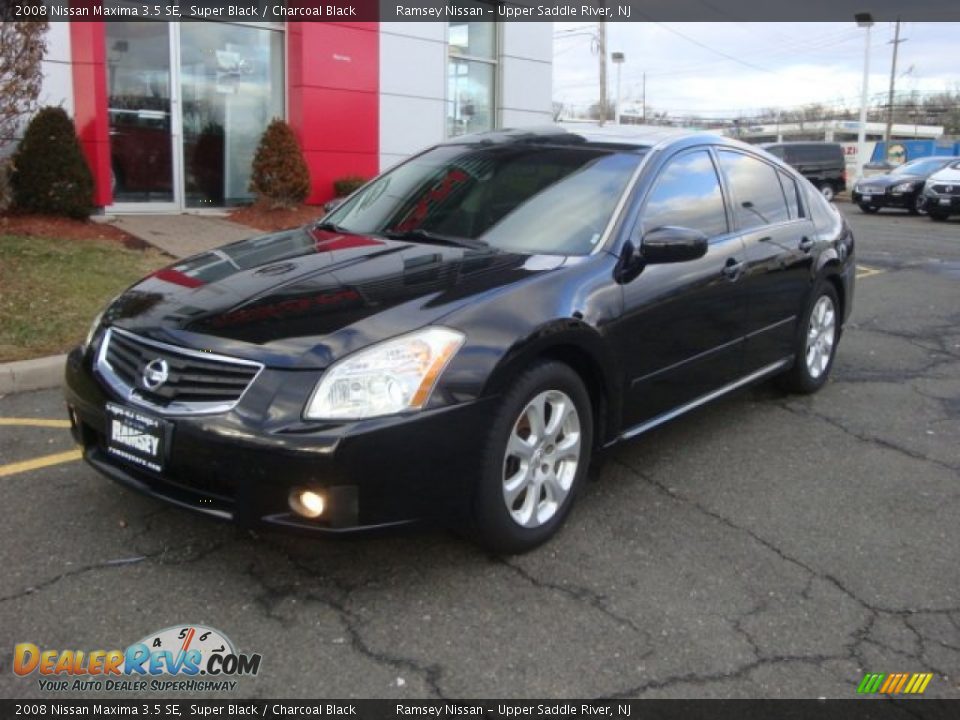 2008 Nissan Maxima 3.5 SE Super Black / Charcoal Black Photo #1