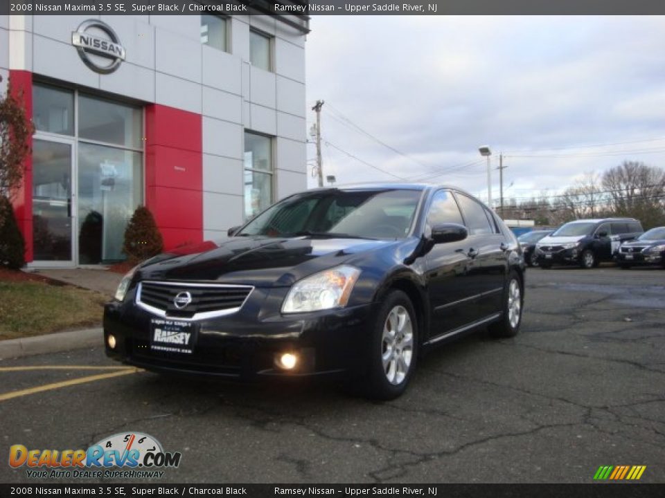 2008 Nissan Maxima 3.5 SE Super Black / Charcoal Black Photo #2