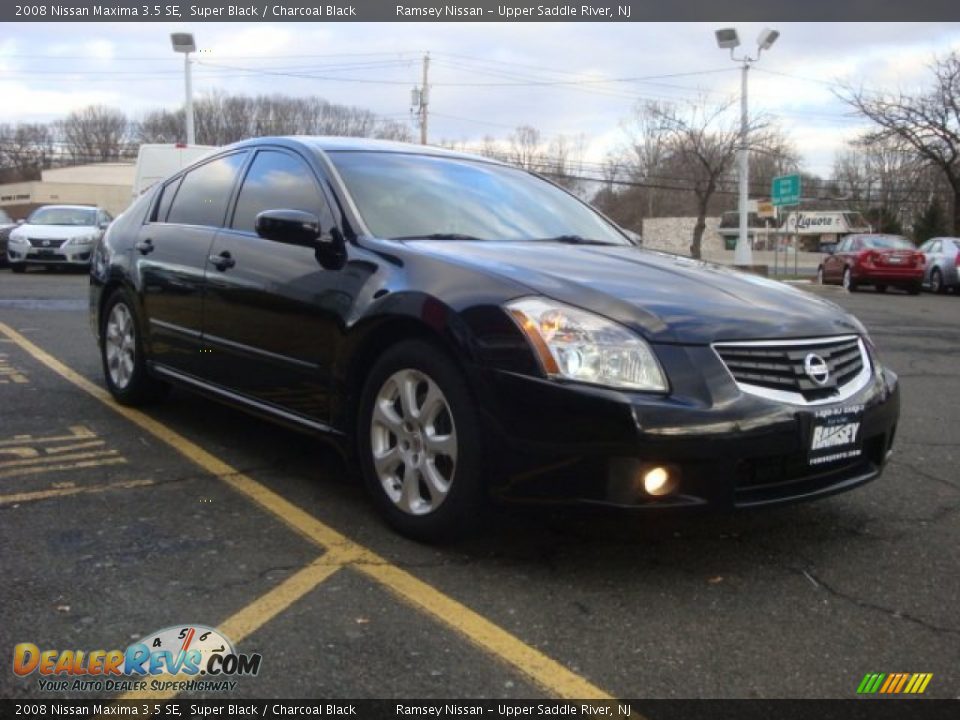 2008 Nissan Maxima 3.5 SE Super Black / Charcoal Black Photo #4