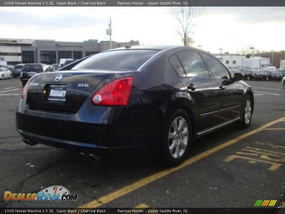 2008 Nissan Maxima 3.5 SE Super Black / Charcoal Black Photo #6