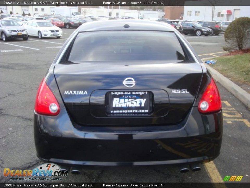 2008 Nissan Maxima 3.5 SE Super Black / Charcoal Black Photo #7