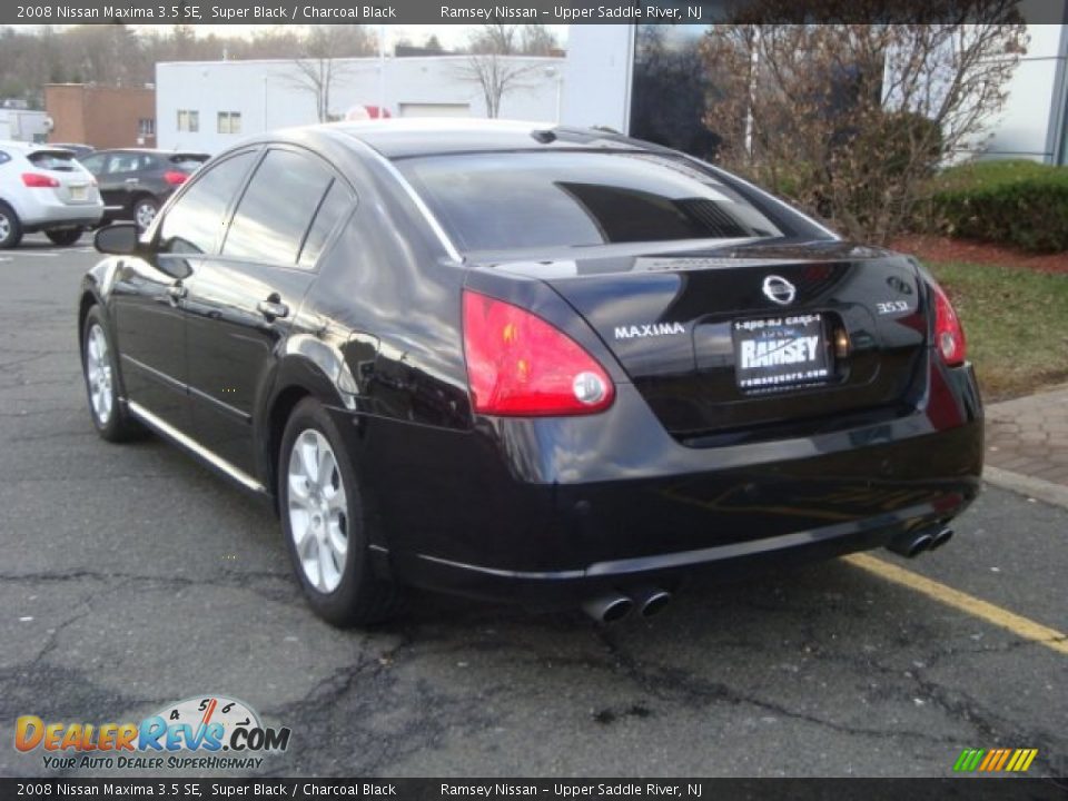 2008 Nissan Maxima 3.5 SE Super Black / Charcoal Black Photo #8