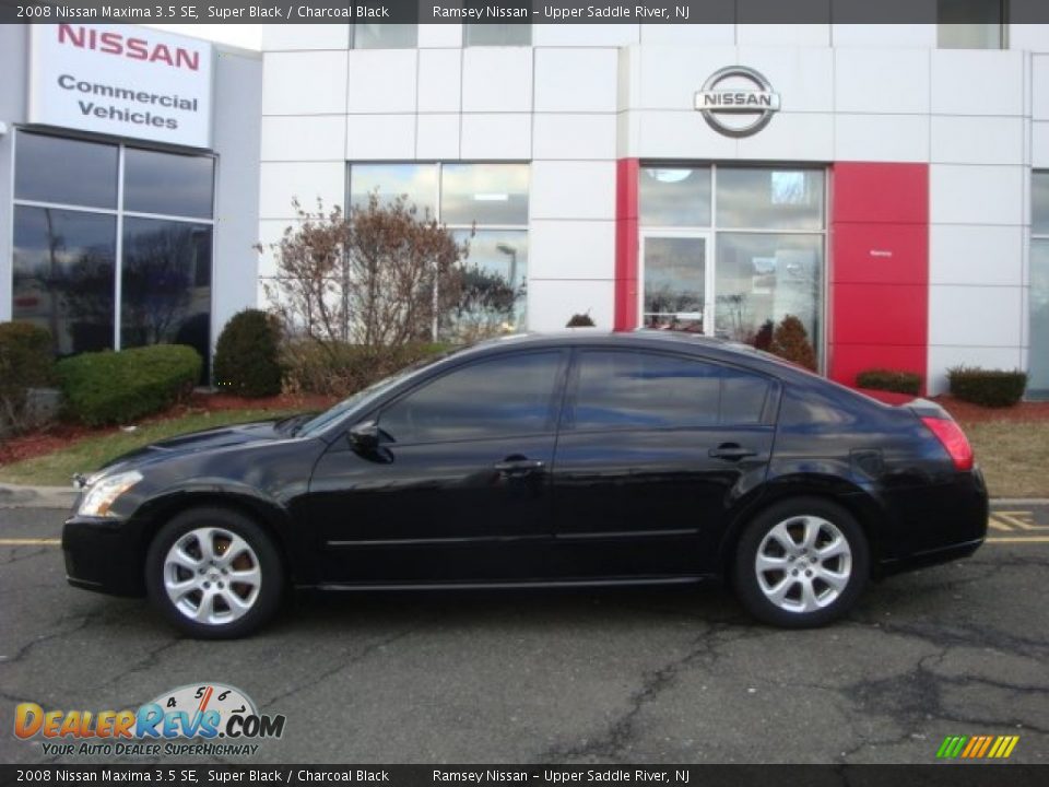 2008 Nissan Maxima 3.5 SE Super Black / Charcoal Black Photo #9