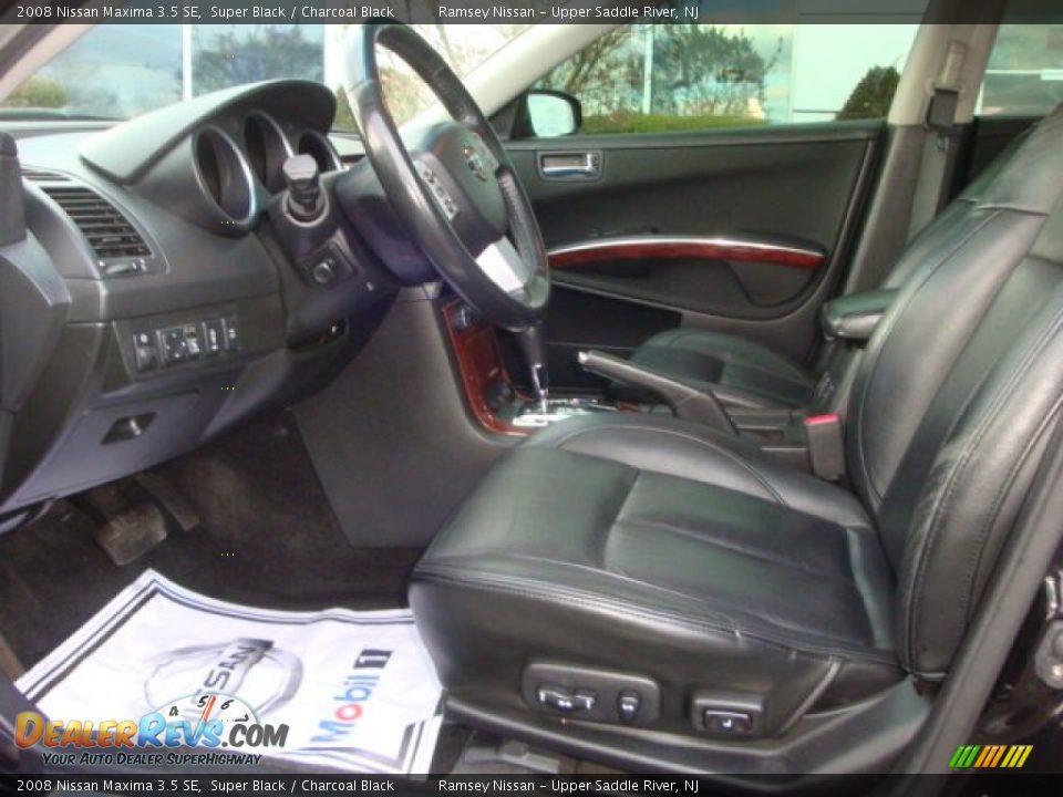 2008 Nissan Maxima 3.5 SE Super Black / Charcoal Black Photo #11