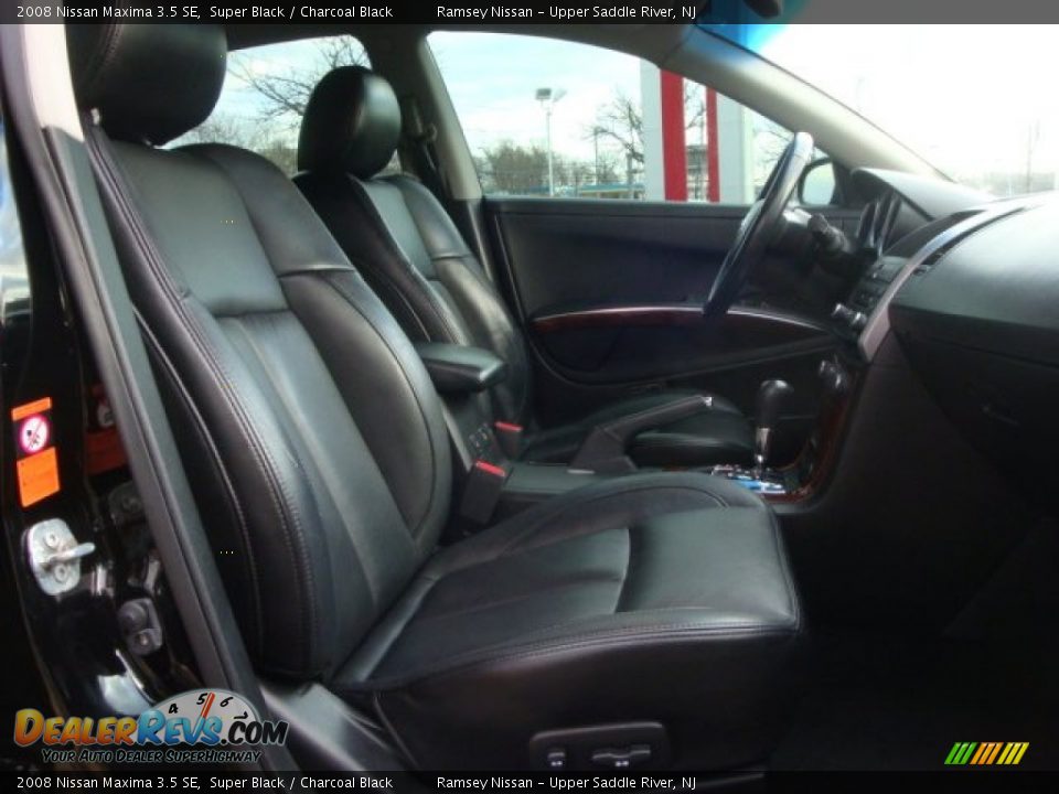 2008 Nissan Maxima 3.5 SE Super Black / Charcoal Black Photo #13