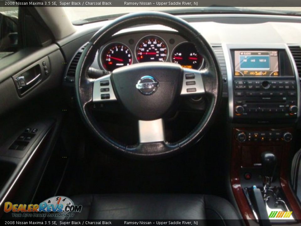 2008 Nissan Maxima 3.5 SE Super Black / Charcoal Black Photo #14