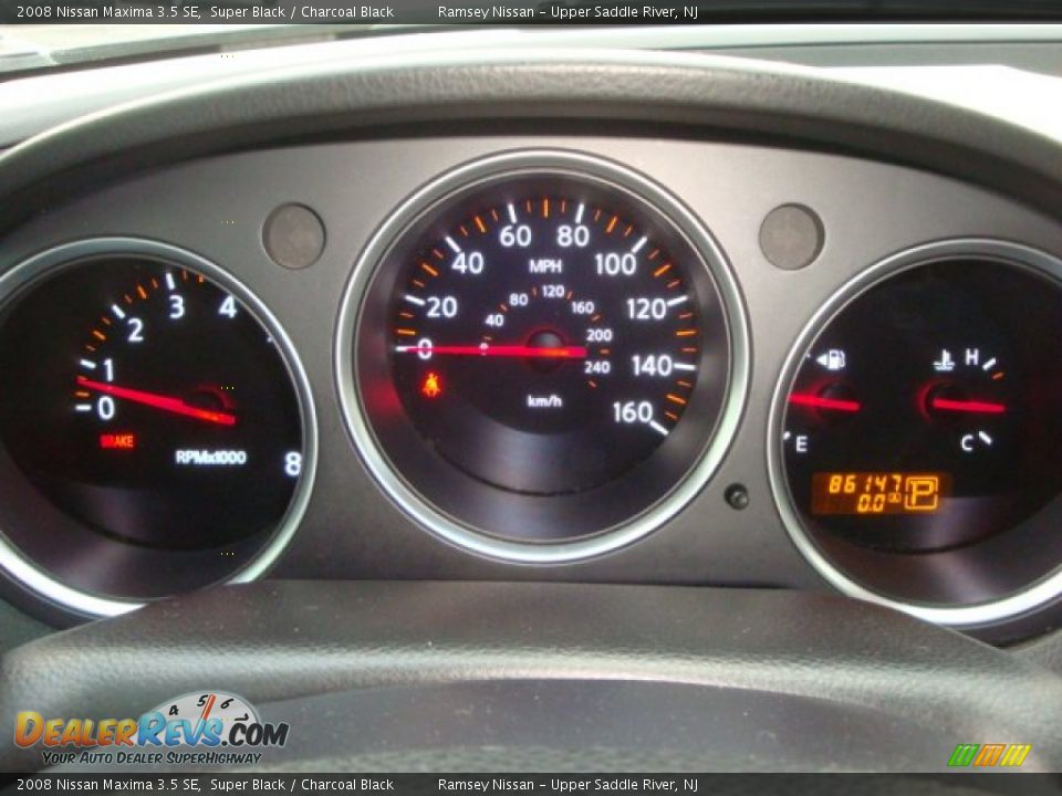 2008 Nissan Maxima 3.5 SE Super Black / Charcoal Black Photo #16
