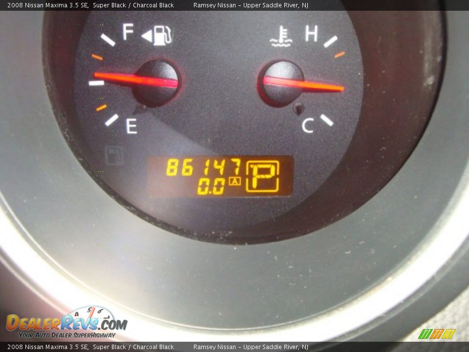 2008 Nissan Maxima 3.5 SE Super Black / Charcoal Black Photo #17