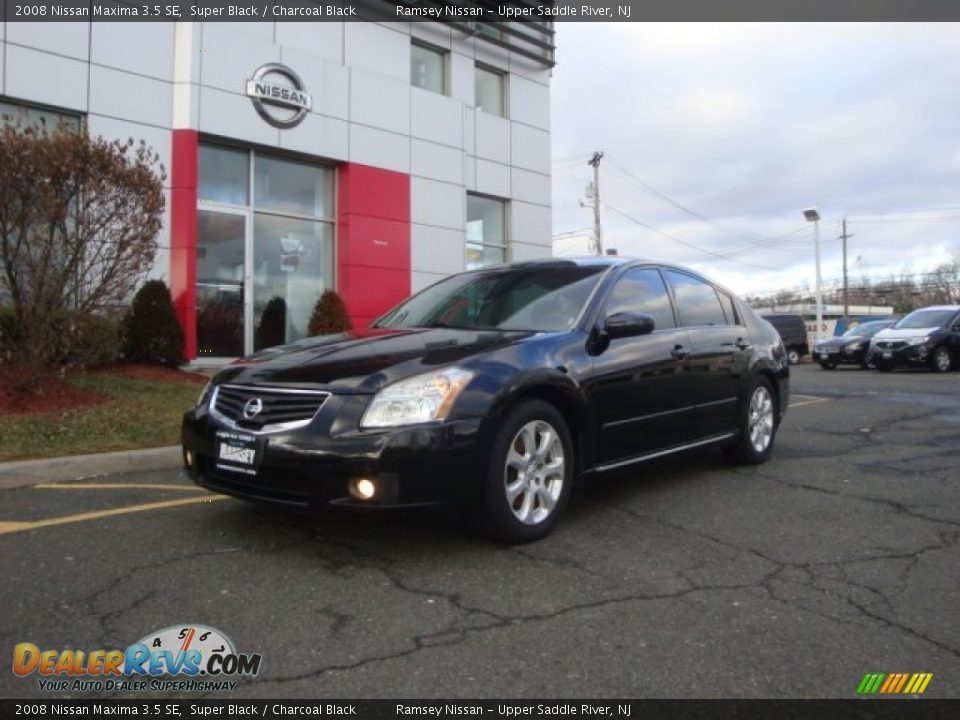 2008 Nissan Maxima 3.5 SE Super Black / Charcoal Black Photo #30