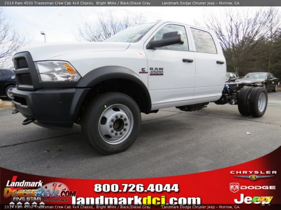 2014 Ram 4500 Tradesman Crew Cab 4x4 Chassis Bright White / Black/Diesel Gray Photo #1