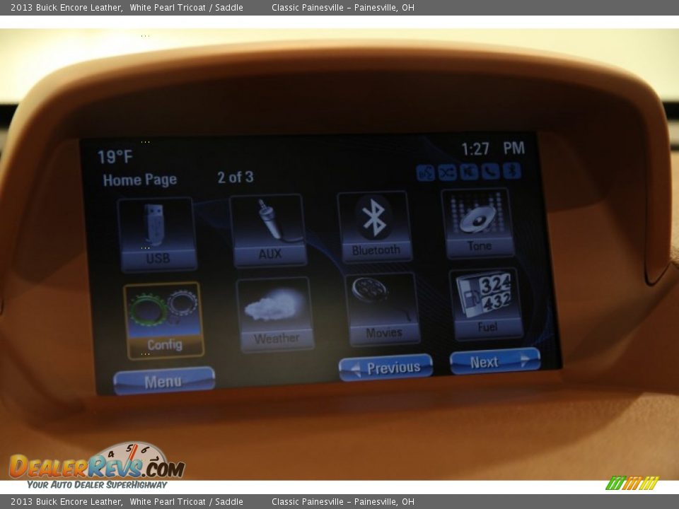 2013 Buick Encore Leather White Pearl Tricoat / Saddle Photo #15
