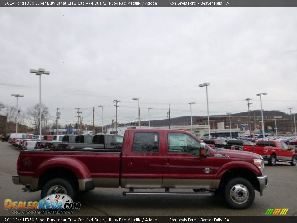 2014 Ford F350 Super Duty Lariat Crew Cab 4x4 Dually Ruby Red Metallic / Adobe Photo #1
