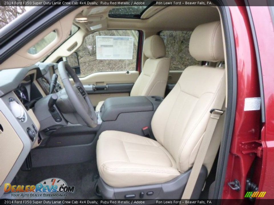 2014 Ford F350 Super Duty Lariat Crew Cab 4x4 Dually Ruby Red Metallic / Adobe Photo #10