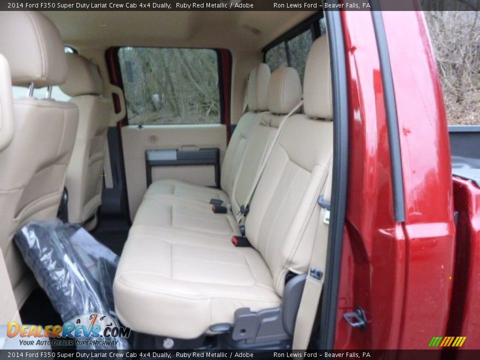 2014 Ford F350 Super Duty Lariat Crew Cab 4x4 Dually Ruby Red Metallic / Adobe Photo #11