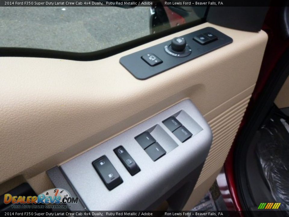 2014 Ford F350 Super Duty Lariat Crew Cab 4x4 Dually Ruby Red Metallic / Adobe Photo #13