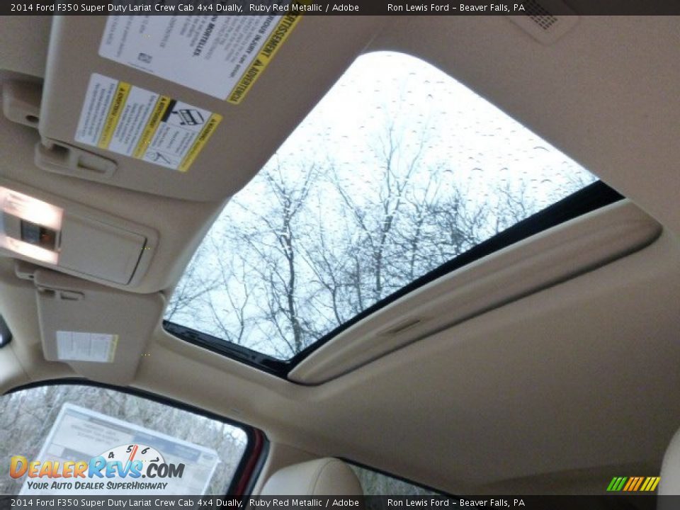 2014 Ford F350 Super Duty Lariat Crew Cab 4x4 Dually Ruby Red Metallic / Adobe Photo #14