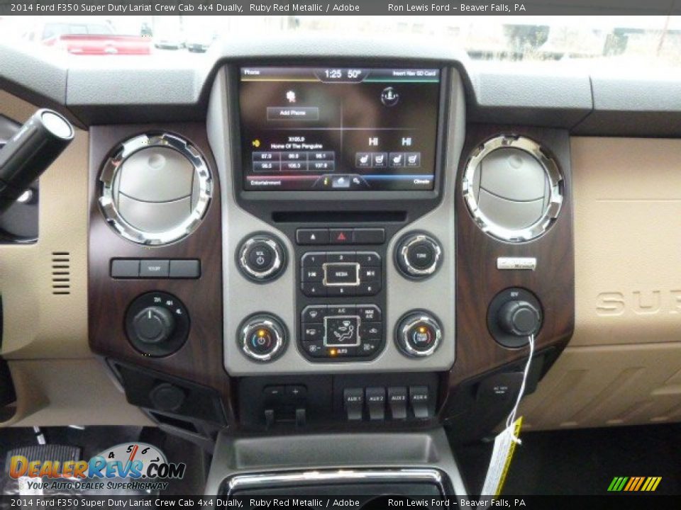 2014 Ford F350 Super Duty Lariat Crew Cab 4x4 Dually Ruby Red Metallic / Adobe Photo #15
