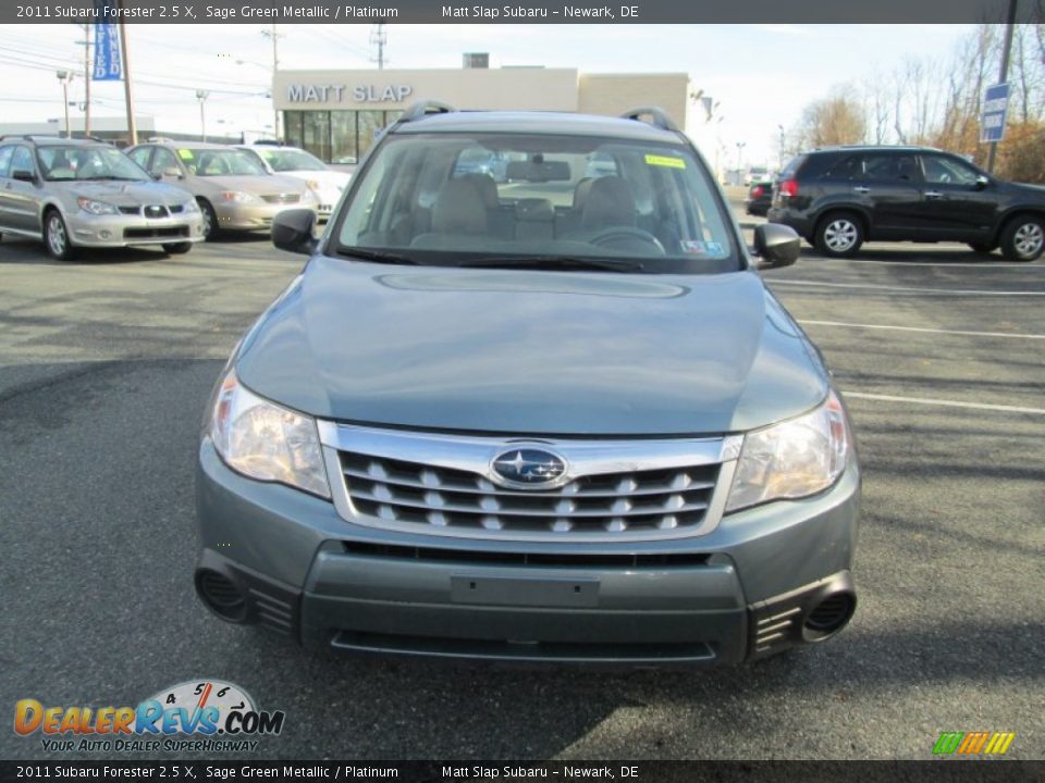 2011 Subaru Forester 2.5 X Sage Green Metallic / Platinum Photo #3