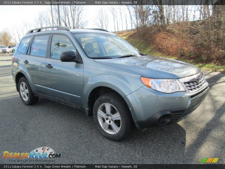 2011 Subaru Forester 2.5 X Sage Green Metallic / Platinum Photo #4