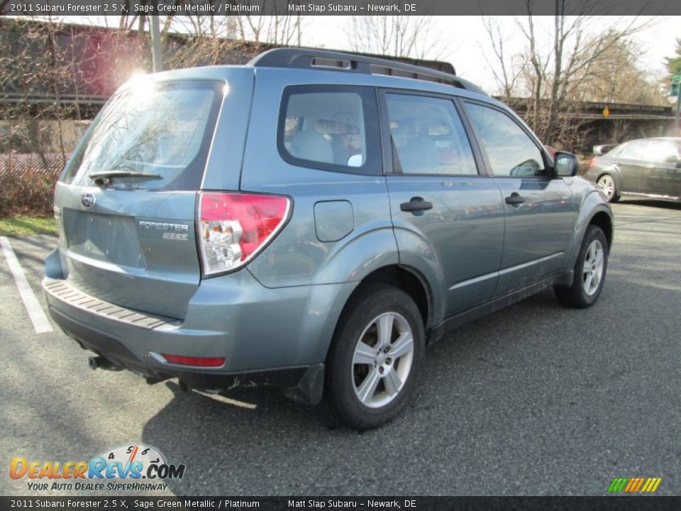 2011 Subaru Forester 2.5 X Sage Green Metallic / Platinum Photo #6