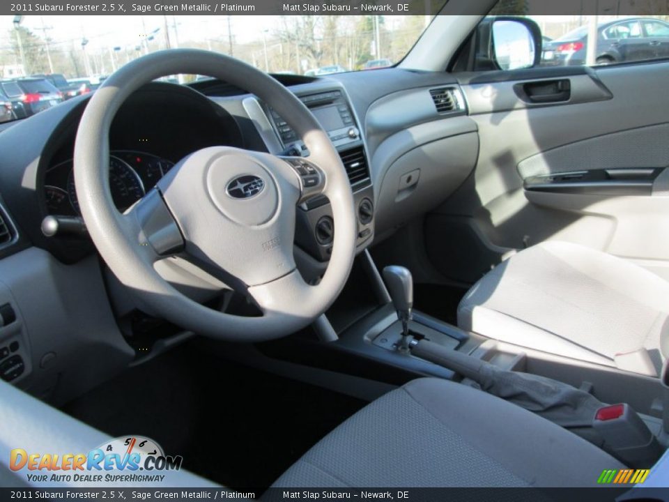 2011 Subaru Forester 2.5 X Sage Green Metallic / Platinum Photo #10