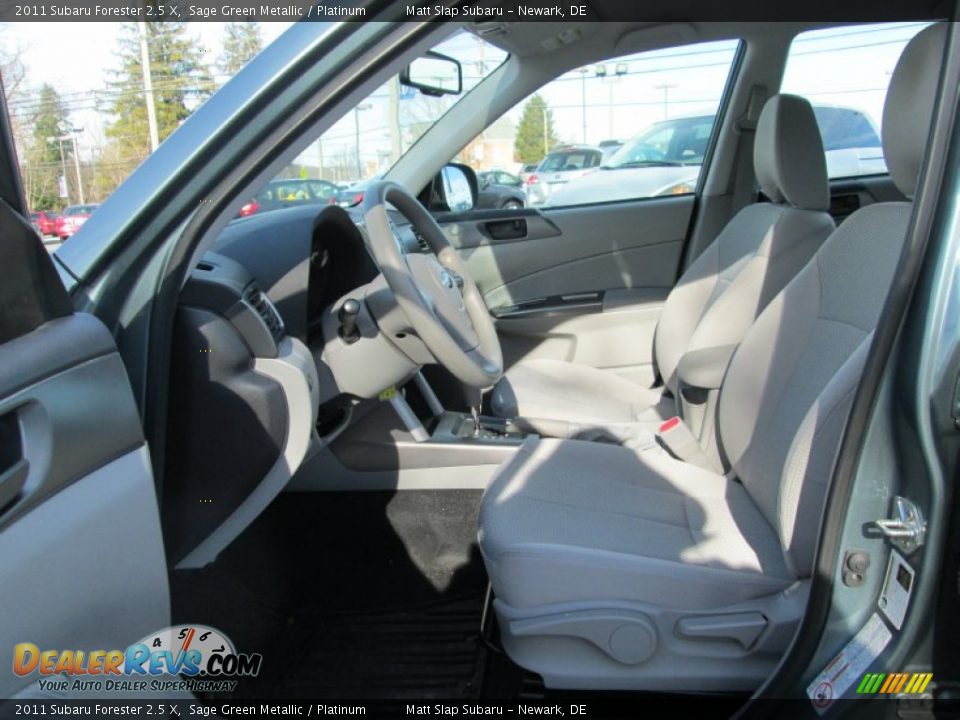 2011 Subaru Forester 2.5 X Sage Green Metallic / Platinum Photo #11