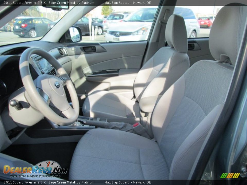 2011 Subaru Forester 2.5 X Sage Green Metallic / Platinum Photo #14