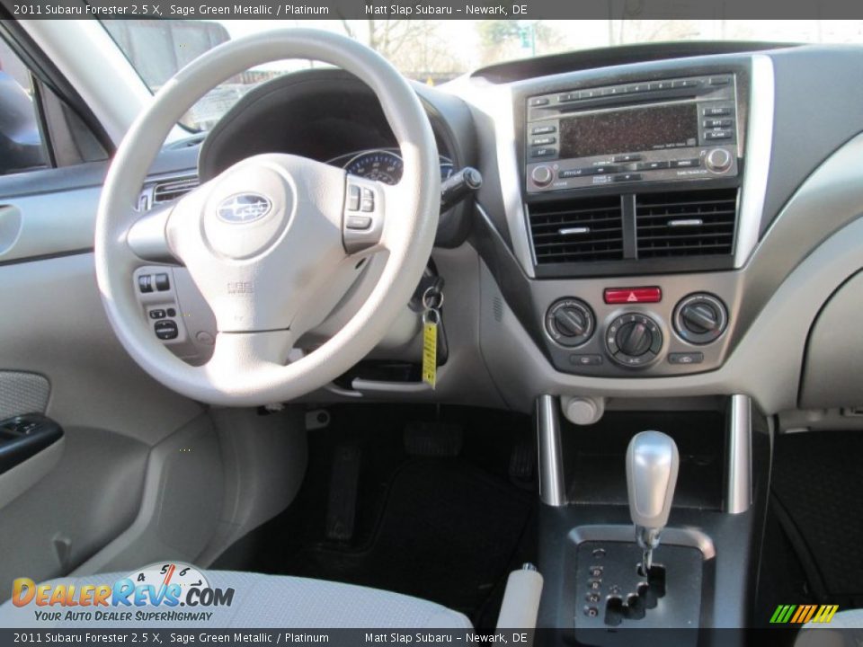 2011 Subaru Forester 2.5 X Sage Green Metallic / Platinum Photo #16
