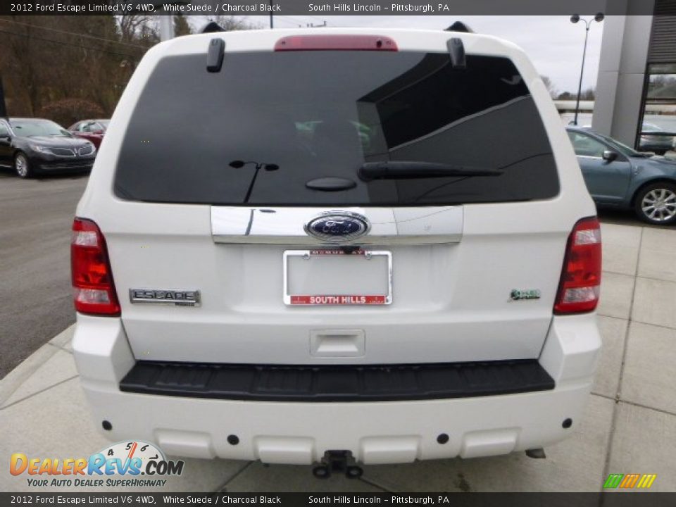 2012 Ford Escape Limited V6 4WD White Suede / Charcoal Black Photo #4